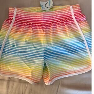 NWT Primary stay cool rainbow runnig short size 8